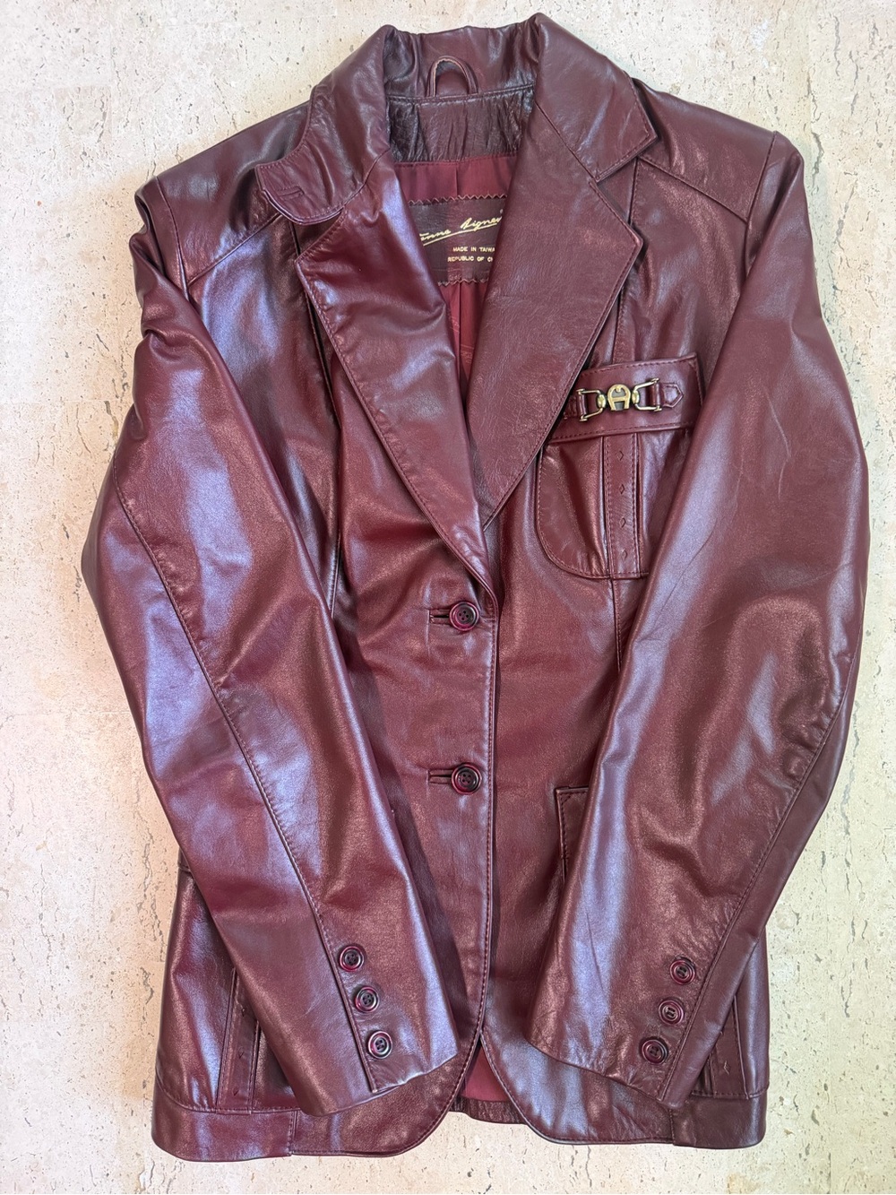 Etienne Aigner Vintage 1970’s Burgundy Blazer/Riding Jacket Women’s Small